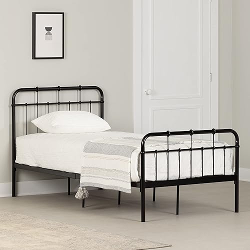 Miniatura 2 de South Shore Cama completa Vito Metal Pure Black, contemporánea