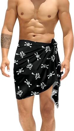 LA LEELA Mens Halloween Sarong Casual Pareo Summer Wrap