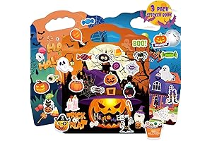 3Sets Halloween Reusable Sticker Books for Kids