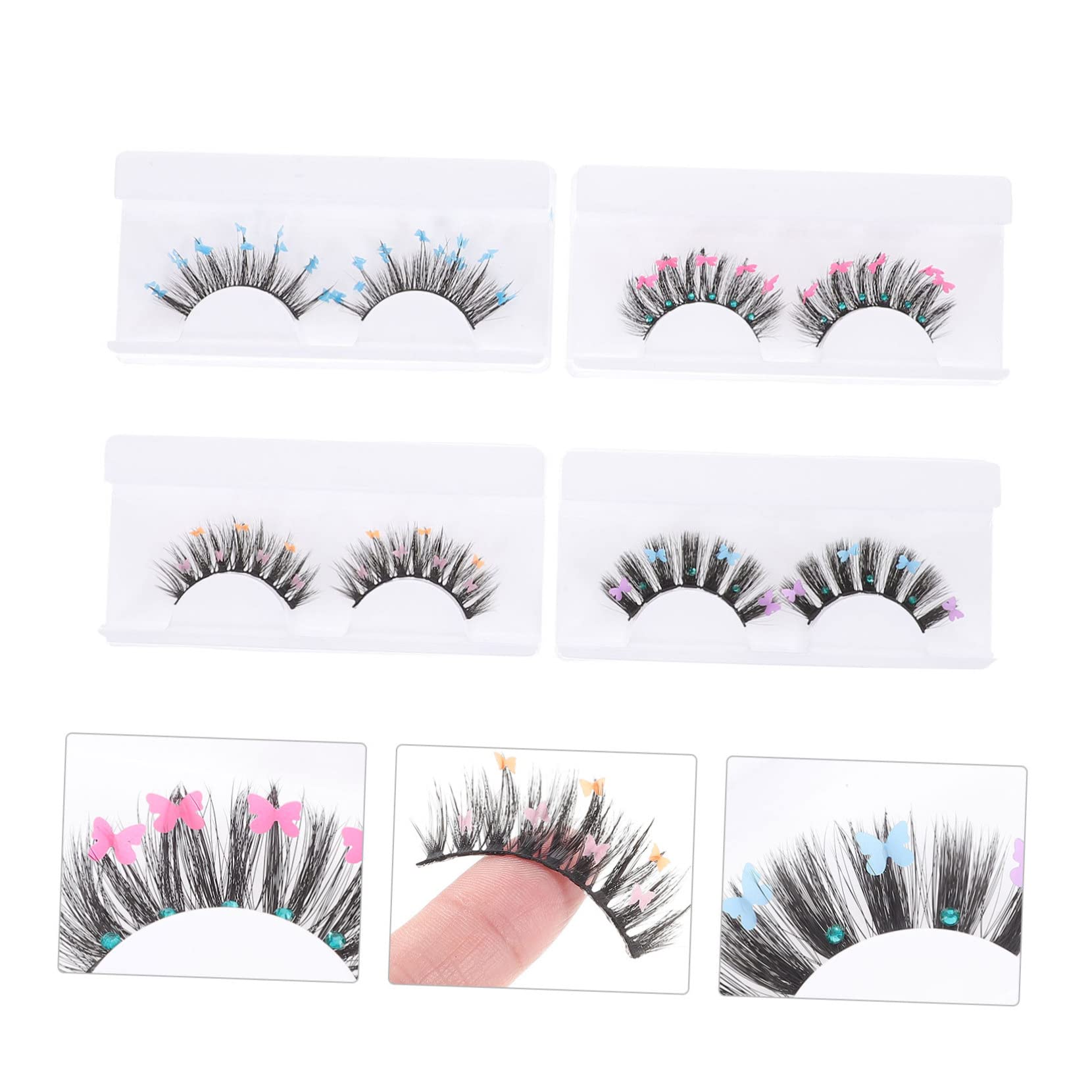 minkissy 16 Paare Pailletten falsche Wimpern natürliche falsche wimpern natürlich falsch Glitzerwimpern falsche Wimpern mit Pailletten Blitz verlängern chemische Faser