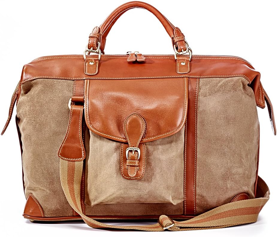 Wax Canvas & Leather Shorthorn Bag - Tan & Bridal Tan
