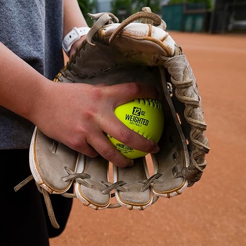 Miniatura 8 de PowerNet Balones de sóftbol pesados, tamaño oficial de 12 pulgadas, pelotas progresivas con peso para entrenamiento de softbol, mejorar la mecánica
