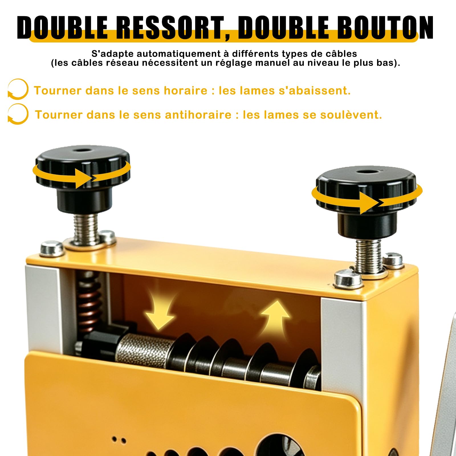 Denudeur Cable Electrique 1-20mm Machine 6 Canaux et 5 Lames