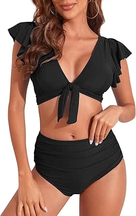 Aazon.co: Jolefille Plus Size Swisuit For Woen High Waisted Bikini Sets With Shorts Odest - View #6