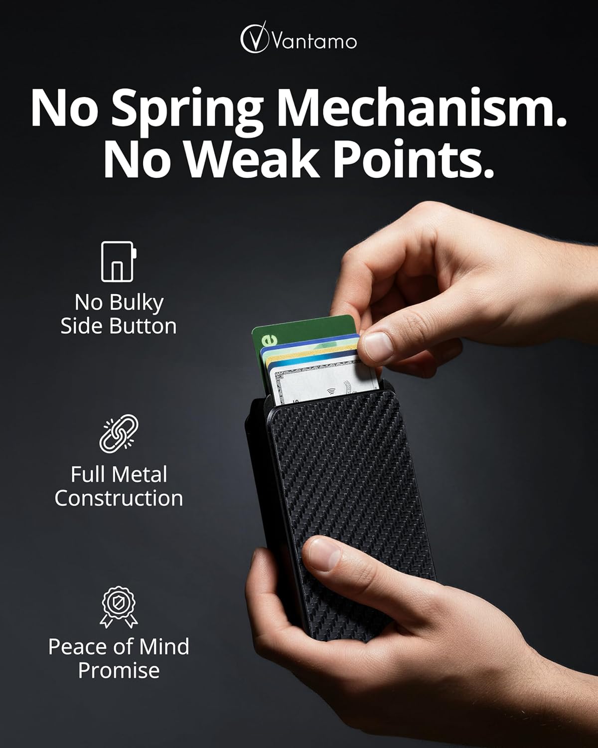 Vantamo Premium Wallet for Men with Money Clip & Card Holder, Compact & Slim Wallet with RFID, 8-12 Cards, Perfect Gifts for Men - Image 4