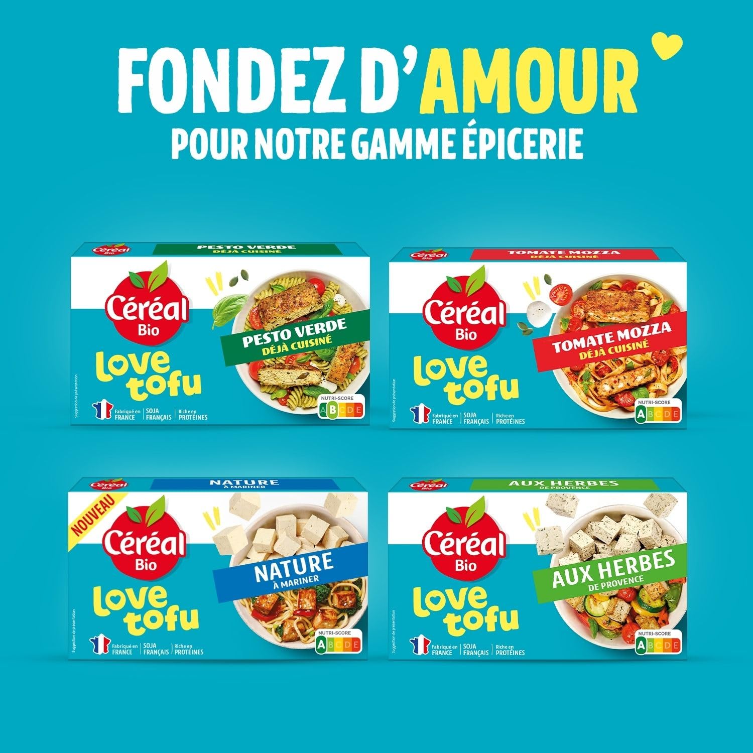 CÉRÉAL BIO – Tofu Fumé Bio – Riche en Protéines – Fabriqué en France – Alternative Végétale – Nutri-Score A – 200 g