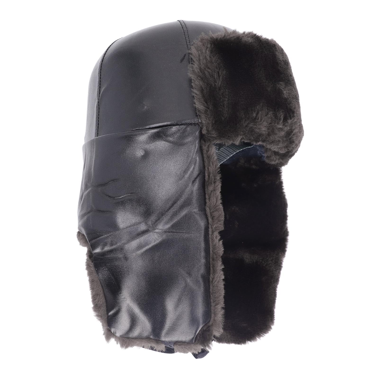 HAOHIZE Winter Safe Protection Hat,Warm Russian Hat Thickened Plush Outdoor ABS and PU Warm Trapper Hat for Construction Sites