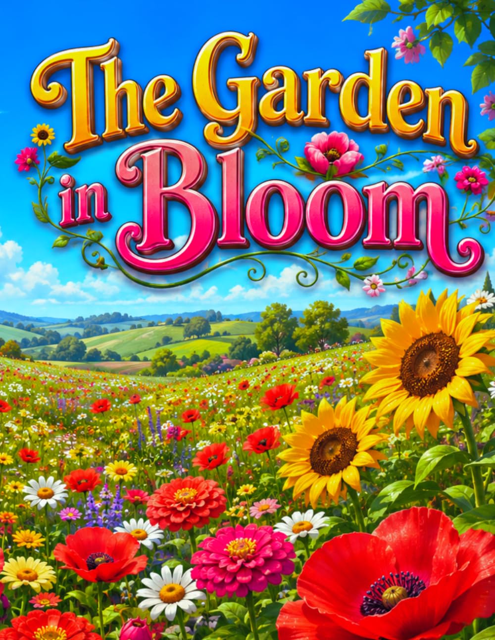 The Garden in Bloom: A Bold & Easy Summer Coloring Book: Simple Thick-Line Sunflowers, Bees, Wildflowers & Garden Scenes for Adults, Seniors & Relaxation