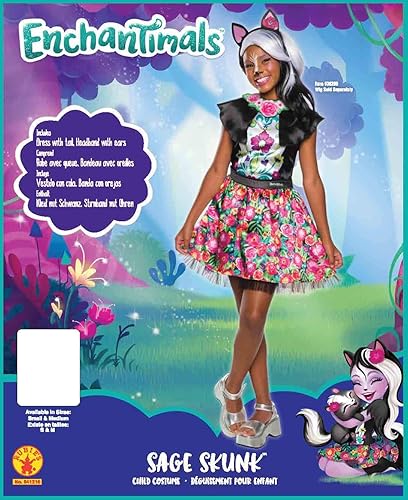 Miniatura 3 de Rubie's Enchantimals - Disfraz infantil de zorrillo, talla S, Sage Skunk