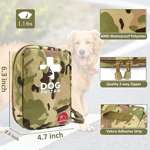 Miniatura 4 de Kit portátil de primeros auxilios para perros, 72 piezas, suministros médicos con termómetro, manta de emergencia, férula bolsa de emergencia para