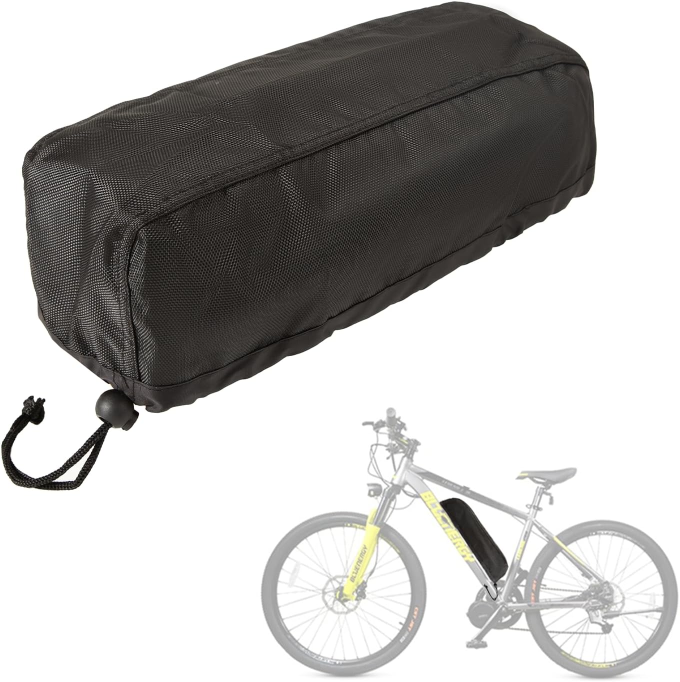 Ebike Battery Cowl Waterproof,Out of doors E-bike Dirtproof Protecting,Bag Elastic Bicycle Case Bikes Battery Storage Equipment Safety Covers,for Rain Hailong,Dolphin,Tiger Shark,Jumbo Shark(Black)