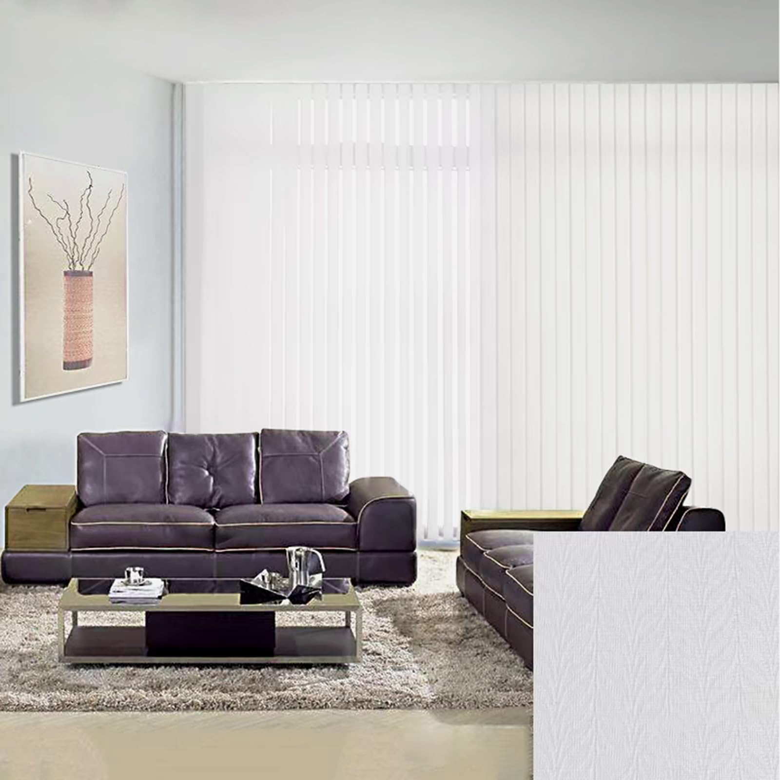 Weiß Vertikaljalousie Lamellenvorhang nach Maß,Vertikal Verdunkelungslamellen,Lamellen Jalousie Schiebevorhang,verdunkelnd Wandmontage Sichtschutz,Anpassbar,Breite X Höhe (150cm x 160cm)