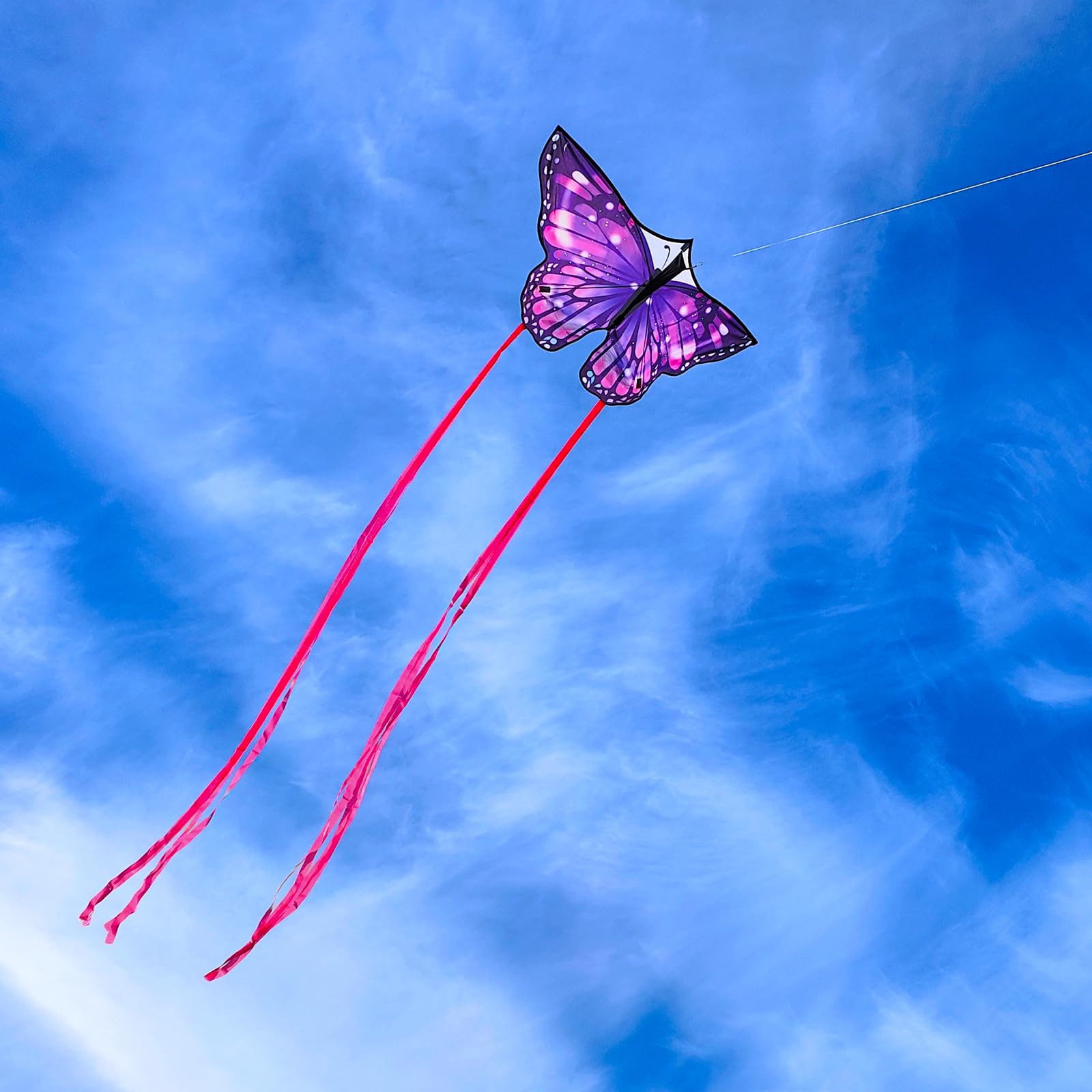 Aquilone a farfalla viola per bambini dai 4 agli 8 e agli 8 anni e adulti facile da volare, 140 x 71 cm, grande aquilone per esterni, parco o spiaggia.