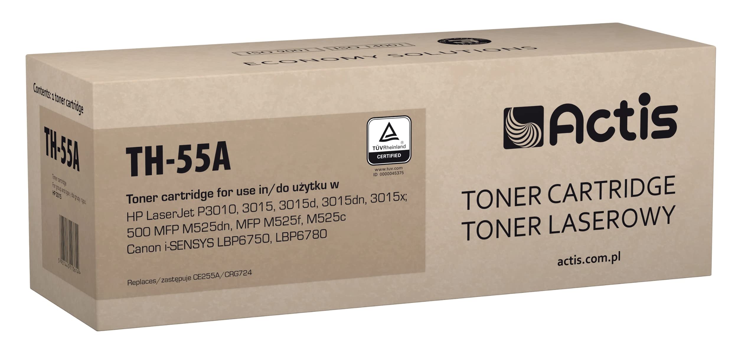 Actis TH-55A Toner (Replacement for HP 55A CE255A; Standard; 6000 Pages; Black)