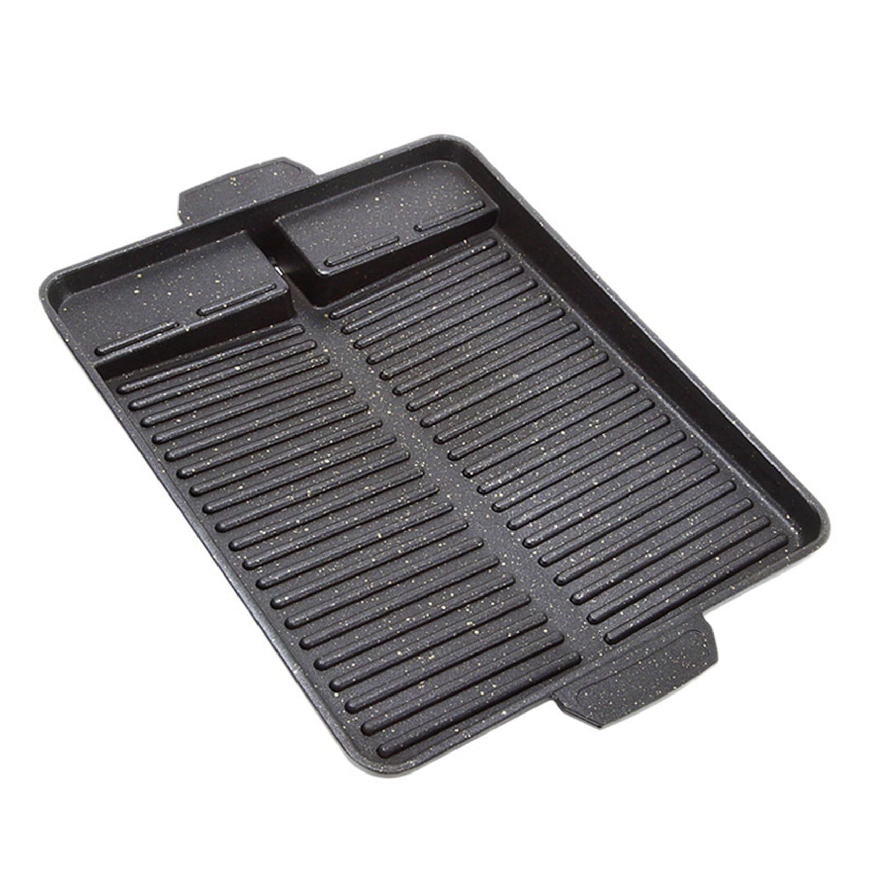 CTRLZS Portable Korean BBQ Grill Pan Non-Stick Grill Plate Butane Gas Stove Cooker Party Picnic Terrace Beach Barbecue Tray