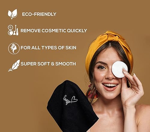 Miniatura 5 de Zuperia Paño de lavado desmaquillante, 100% algodón, suave, de secado rápido, para manos y maquillaje, 12 x 12 pulgadas (paquete de 12, negro)