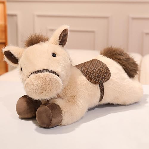 PEACH CAT Caballo de peluche 10" - Peluche de caballo lindo y suave, juguetes de peluche suaves, regalos para niños, color beige