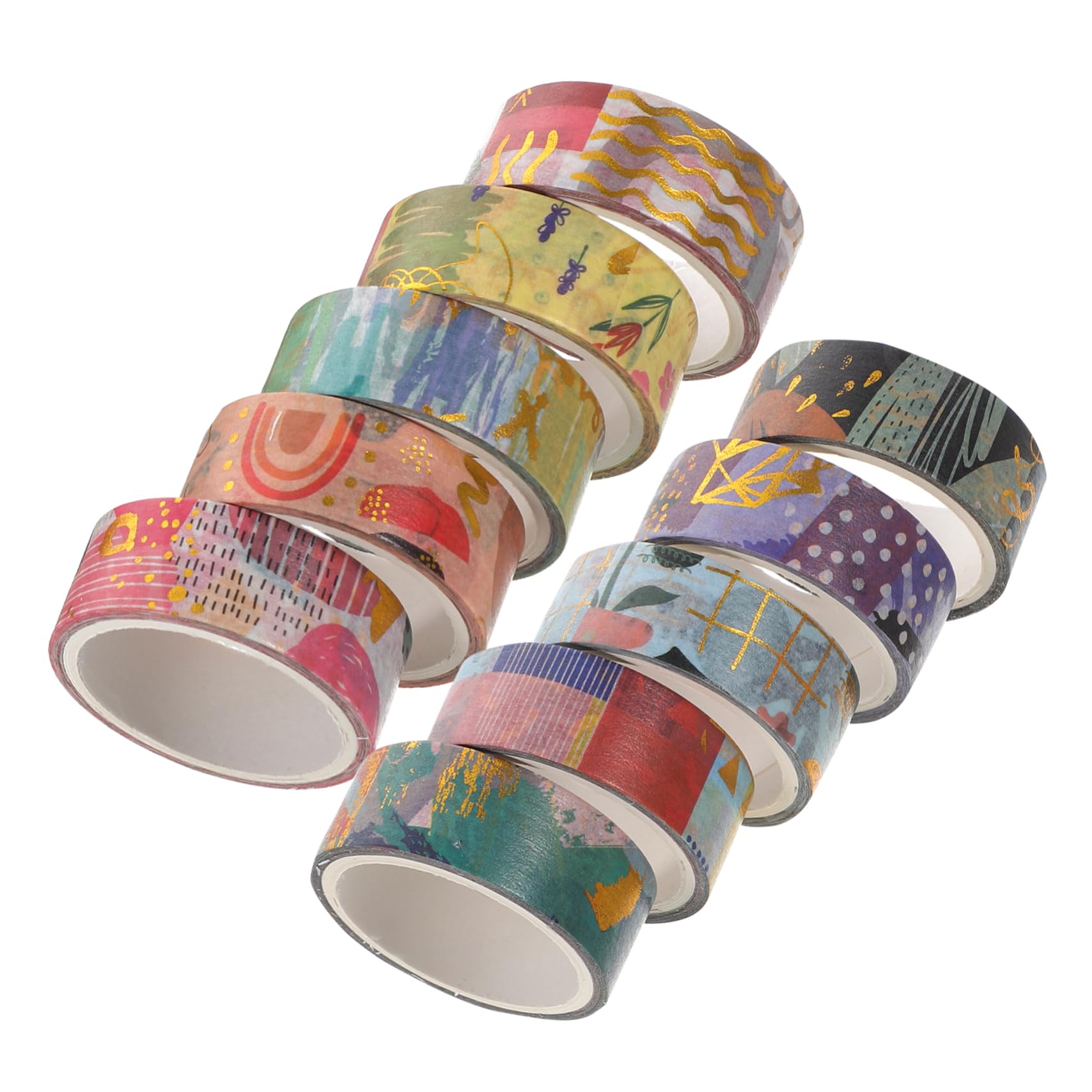SEWACC 30rollos Washi Tape Decorativo De Geometría Dorada para Scrapbooking Manualidades y Planificación De Rollo