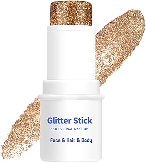 Gold Body Glitter Stick Shimmer Sparkle Face Glitter for Face Body Hair Eyes, Glitter Makeup Stick for Rave Festival Party...