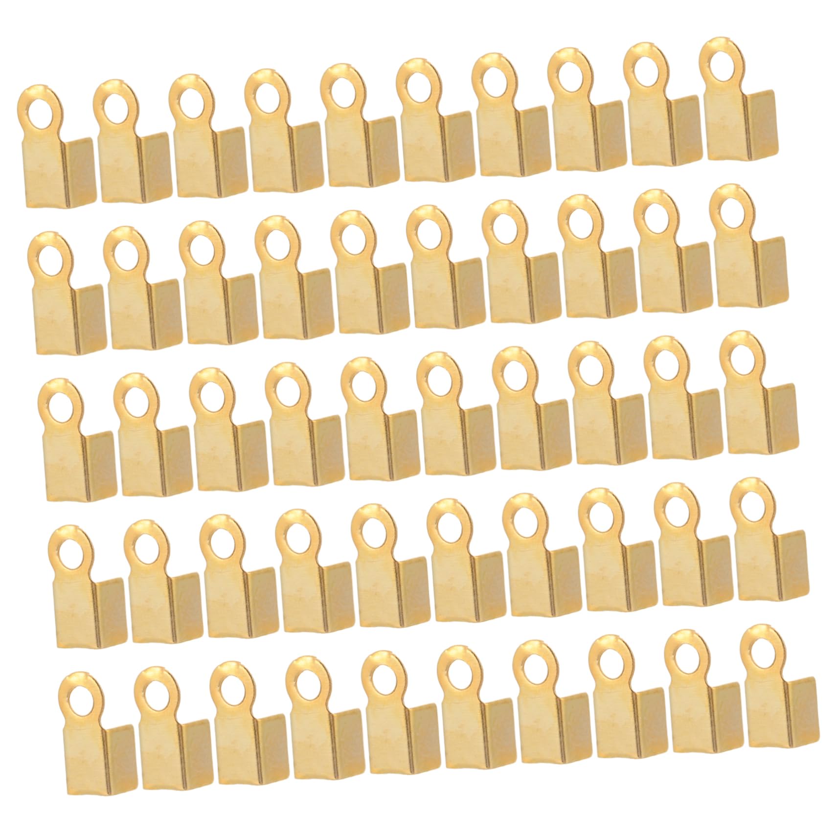 PHENOFICE Ribbon Crimps Square Clip 500pcs Jewelry Crimps for Leather Cord Caps Terminators Clamp for DIY Projects