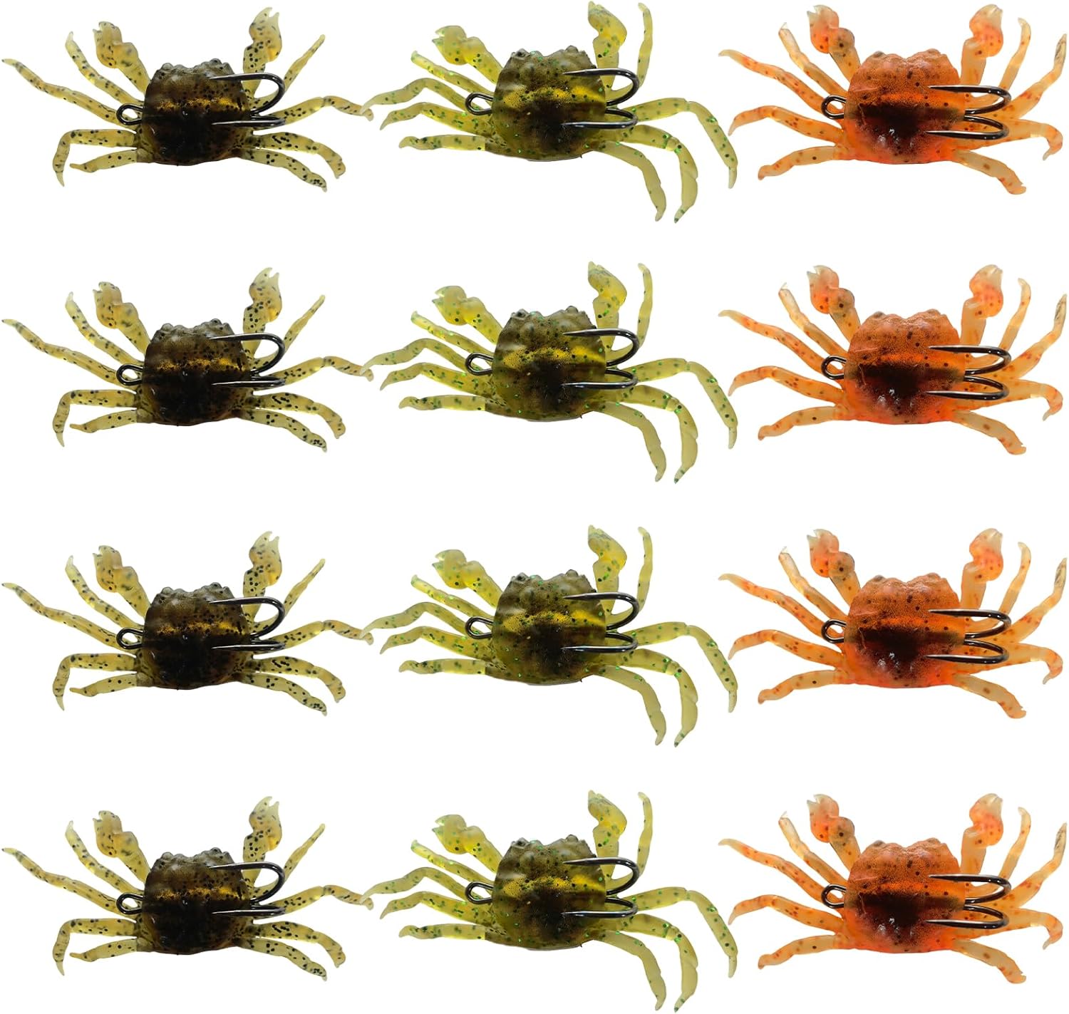 Saltwater Fishing Lures with Sharp Hooks, 3 Colors Crab Bait Soft Swimbait Stuff, Fish Bites Saltwater Bait