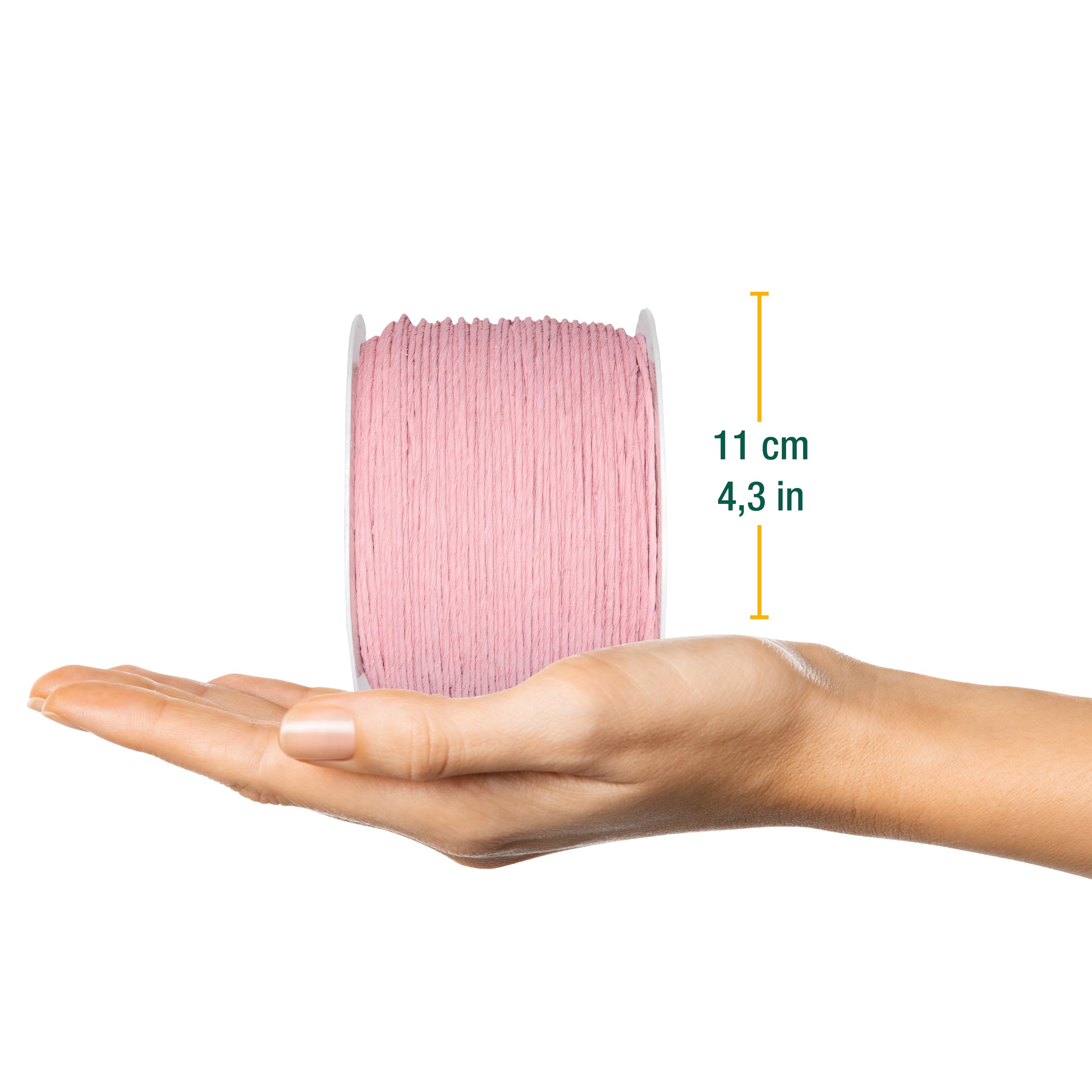 Halbach Seidenbänder Papierdraad van gerecycled papier met draad - breedte 2 mm lengte 100 m - papierkoord voor knutselen en voor bloemisterij - knutseldraad voor creatieve ideeën - kleur: lichtroze