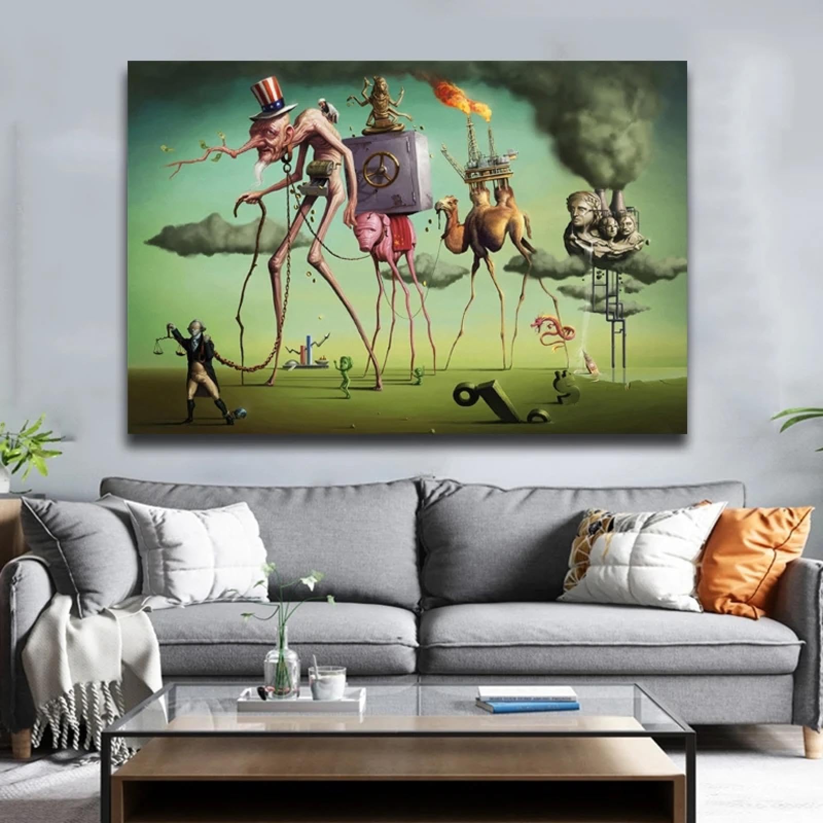 Décoration de salon élégante avec la toile Salvador Dali 50x70 cm encadrée - 7