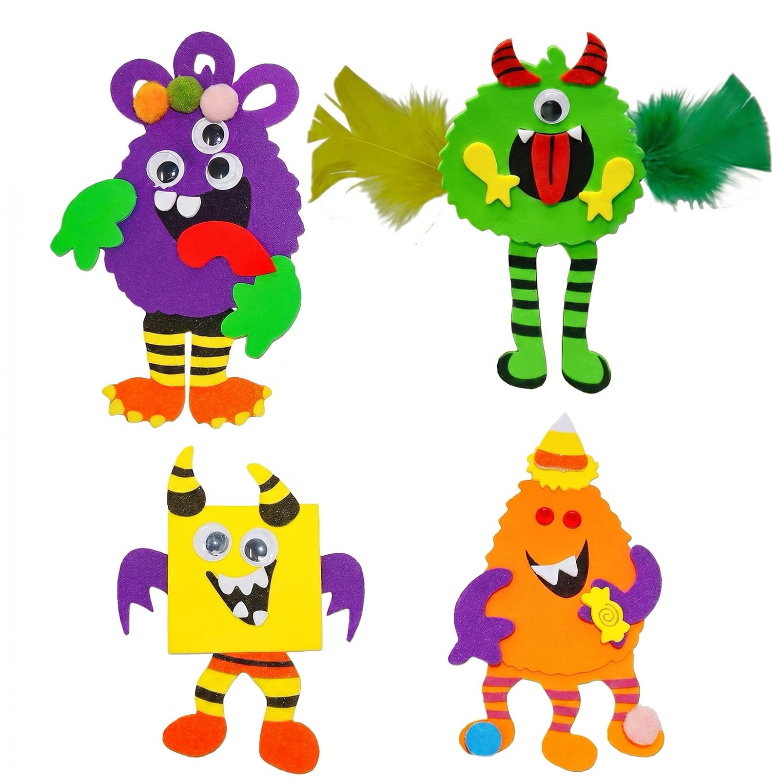 4 pcs halloween crafts for kids Felt Hanging Decorations Handmade Party