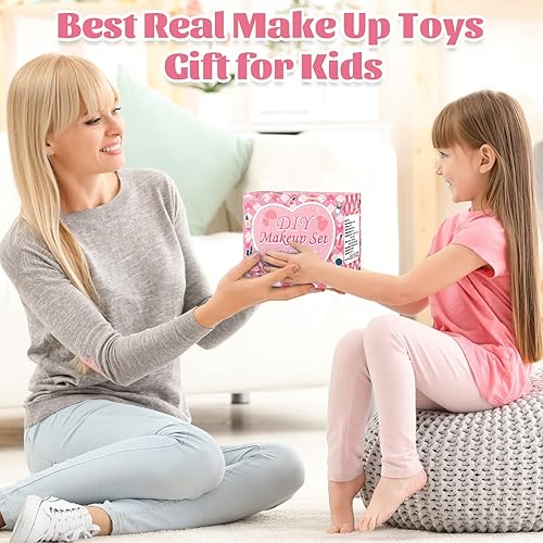 Miniatura 7 de Kit de maquillaje para niñas, juego de belleza lavable para disfraz, estuche cosmético real para niñas pequeñas, juguetes de maquillaje seguros y no