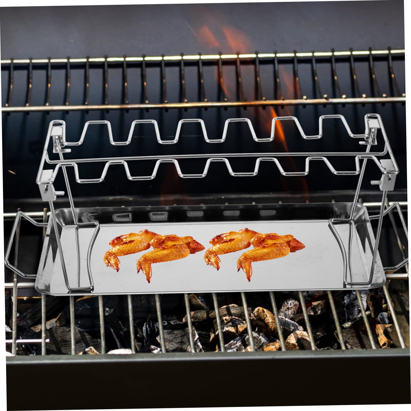 ifundom Acciaio Inox Per Barbecue All Aperto Forchette Per Utensile Per Barbecue Adatto Per Arrostire Pollo Cosce Tacchino Per Feste Campeggio e Giardino