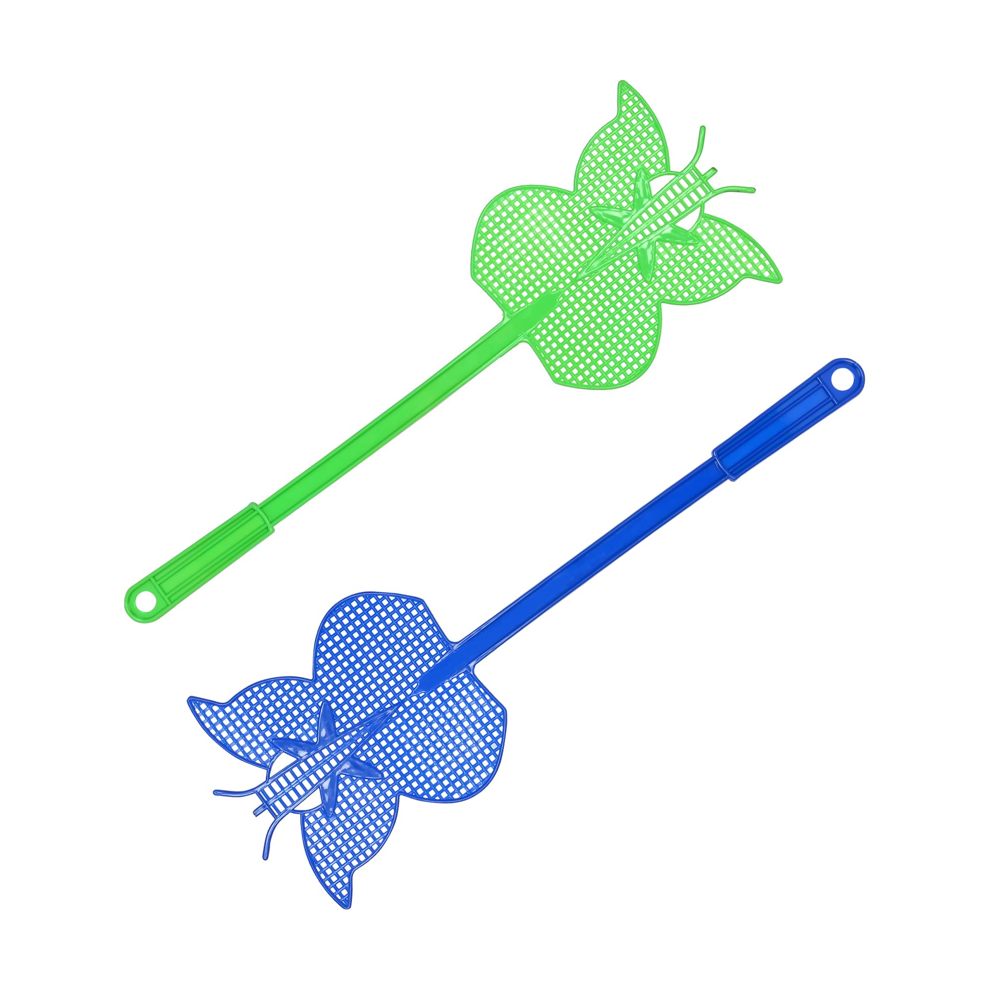 Plastic Butterfly Shape Fly Swatter Indoor Outdoor Use Pack-2
