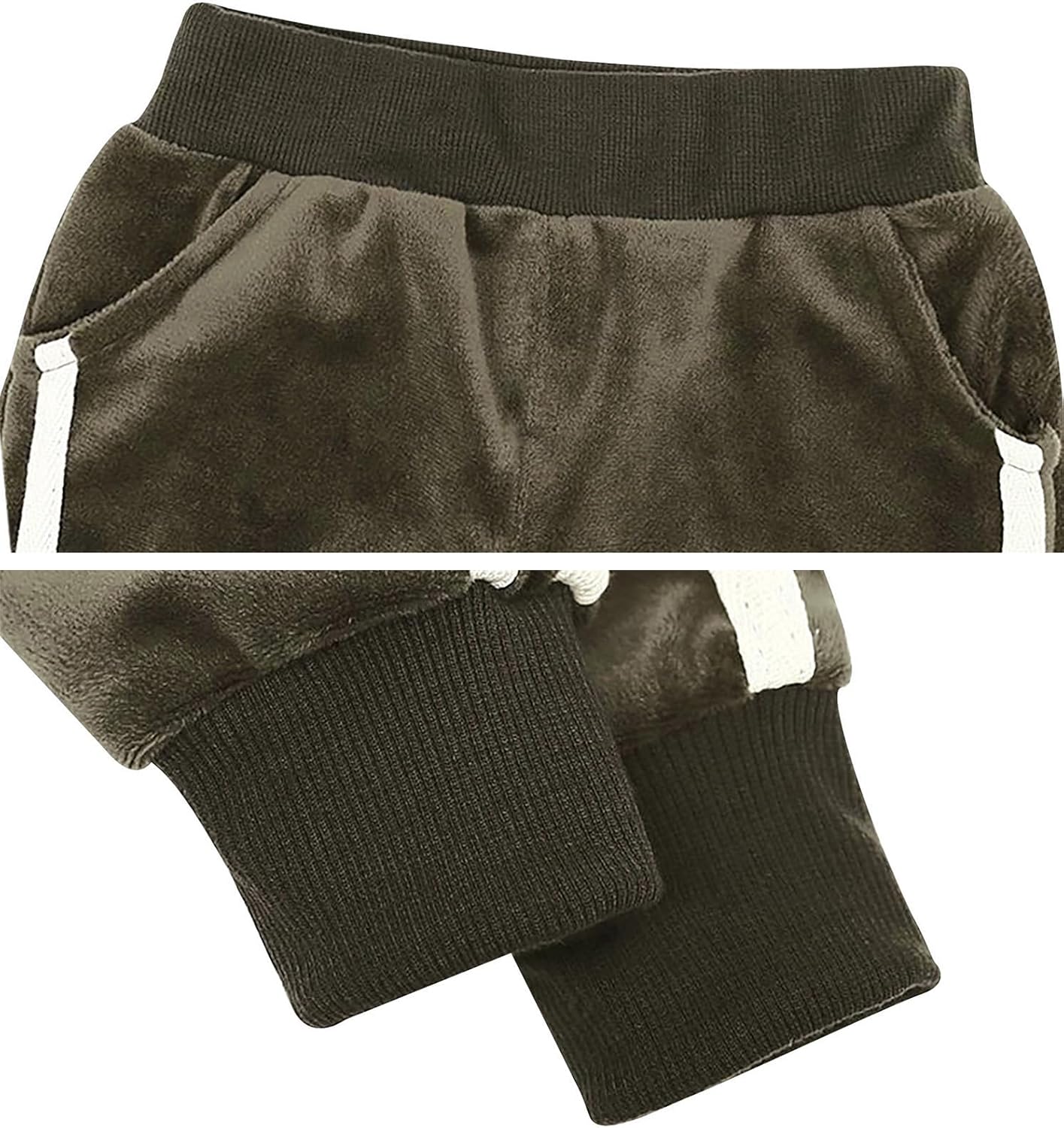 Toddler Boys Girls 2 Piece Velvet Sweatsuit Outfits Kids Long Sleeve Pullover Hoodie and Sweatpants Set - Image 6