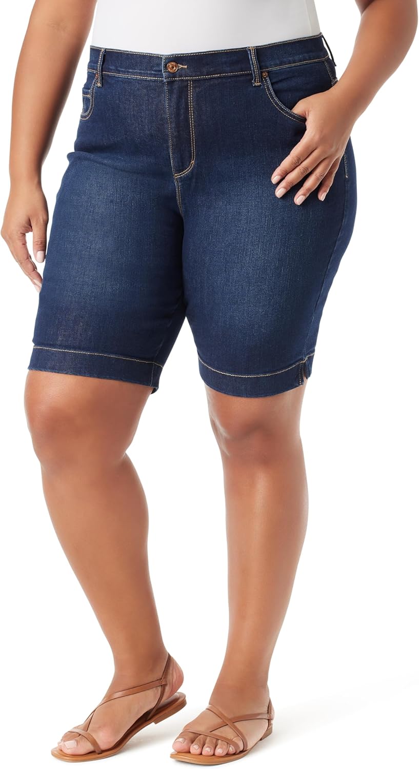 Gloria Vanderbilt Womens Amanda Bermuda High Rise Short Plus