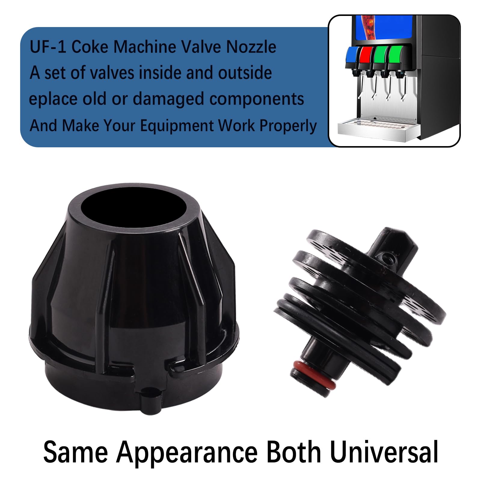 3 boquillas UF-1 y conjunto de difusor, para reparación o reemplazo de válvulas exteriores interiores de coque UF-1. (3)