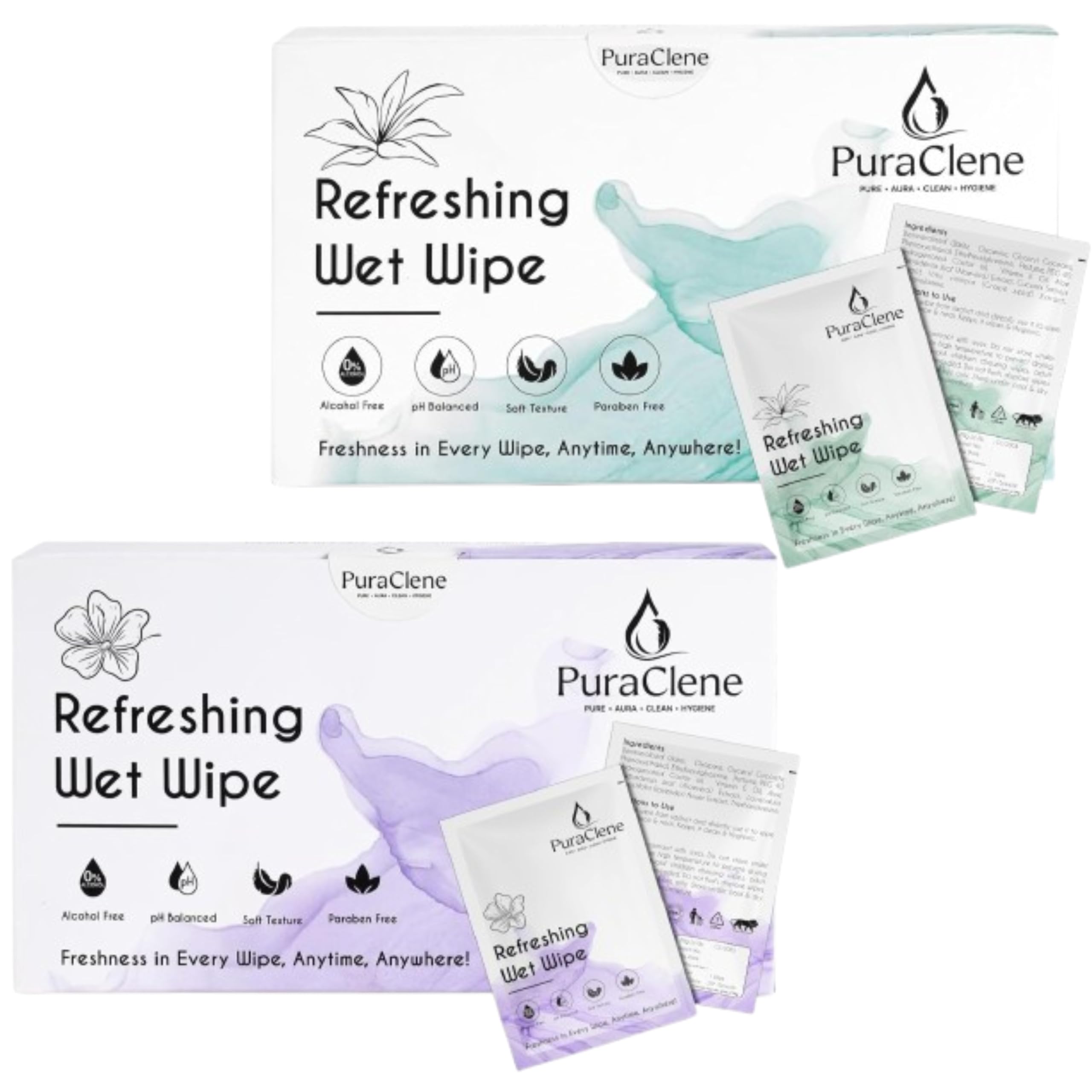 Refreshing Lavender & Jasmine Wet Wipes Combo Pack for Men & Women | Alcohol-Free, Paraben-Free, pH Balanced Facial & Body Wipes | Enriched with Aloe Vera, Vitamin E | 2 Packs, 50 Wipes Each (Total 100 Wipes) | Travel Friendly & Dermatologically Tested-image-25