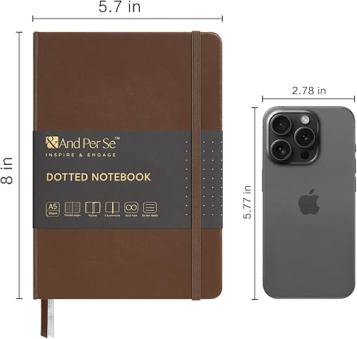 Miniatura 60 de &And Per Se - Cuaderno con rayas estrechas (5 unidades), 160 páginas, tamaño A5 de 5.7 x 8 pulgadas, diario de papel grueso, con tapa dura, para