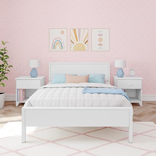 Miniatura 2 de Max & Lily Cama Full, Marco de Cama Full de Madera Maciza con Cabecera de Panel, Cama Full para Niños con Soporte de Listones de Madera, No Necesita