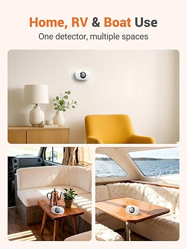 Miniatura 9 de Jemay Detector de monóxido de carbono, detectores de CO alimentados por batería de 10 años con pantalla LCD digital, alarma de CO portátil con