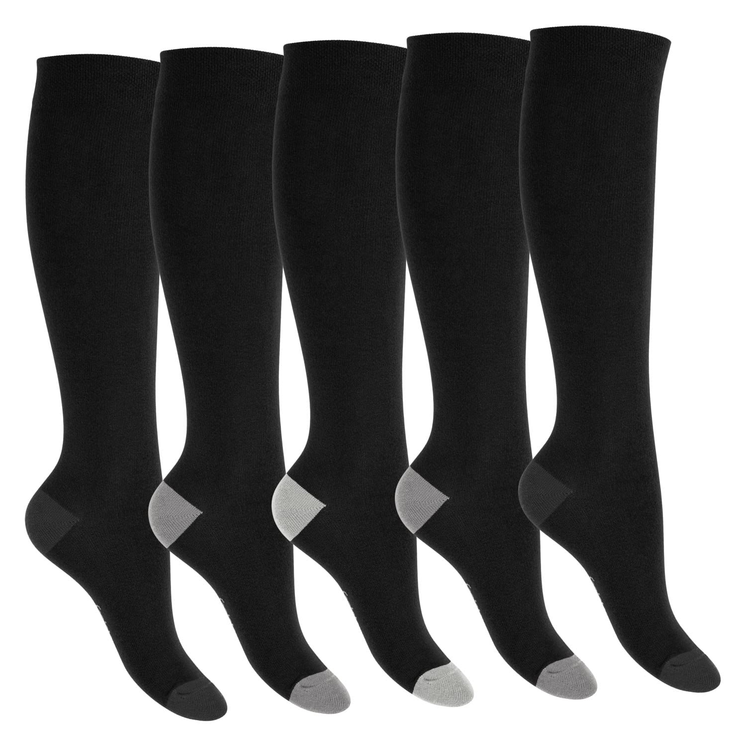 Footstar Kinder Baumwoll Kniestrümpfe (5 Paar) mit abgesetzter Ferse und Spitze