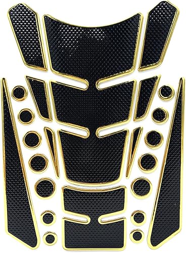 1 juego de calcomanías doradas universales 3D para tanque de combustible de motocicleta, protector de tanque de combustible autoadhesivo y