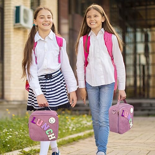 Miniatura 3 de Lonchera con caja Bento con 4 compartimentos, con tarro térmico a prueba de fugas, bolsa de almuerzo aislada de pana preppy para mujeres, niñas,