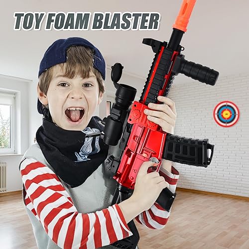 Miniatura 2 de Pistola de juguete realista de rifle de francotirador, pistola eléctrica de espuma con alcance, 100 balas suaves, 2 revistas para niños de 8 a 12