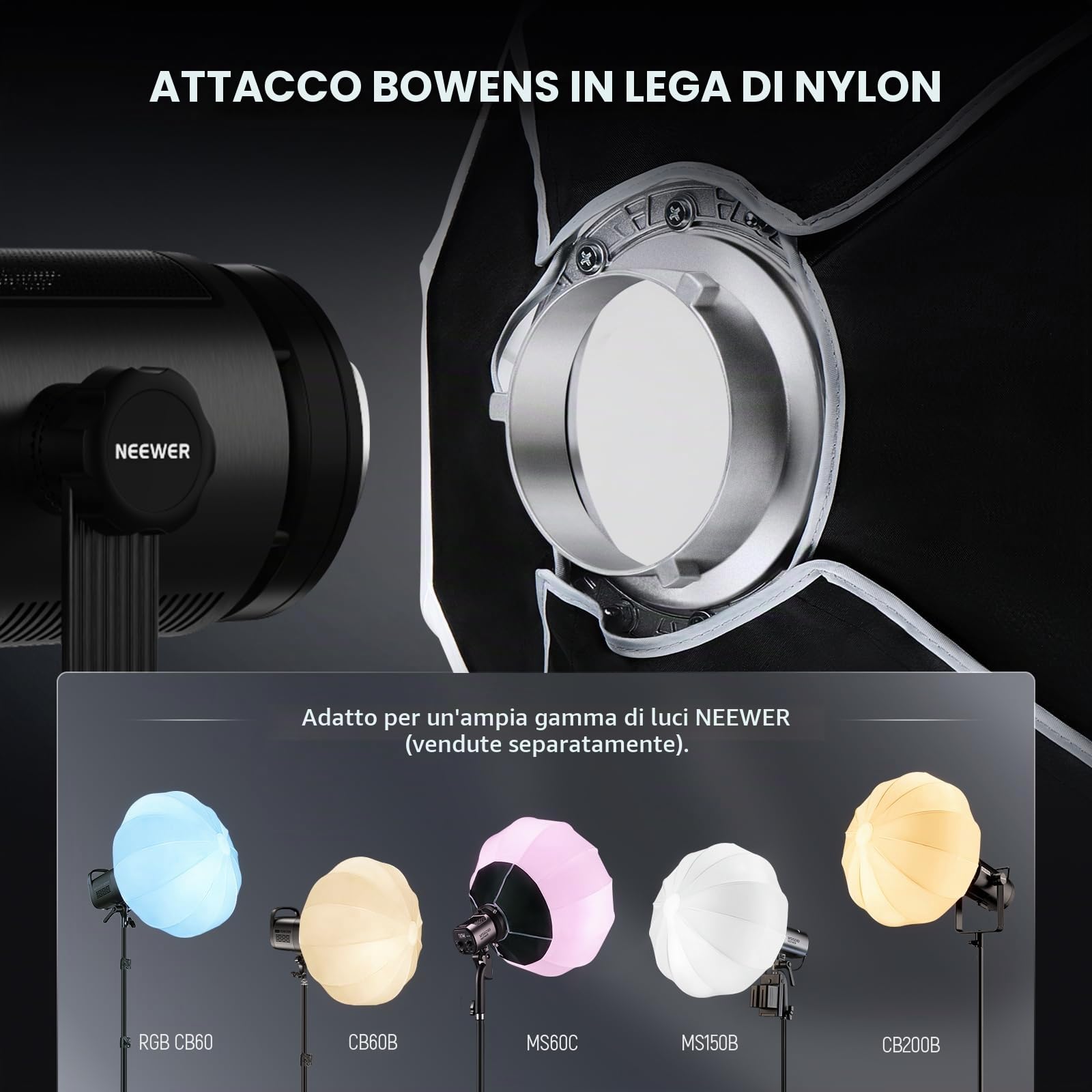 NEEWER 33.5"/85cm Lantern Softbox, Sgancio Rapido Bowens Supporto, NS35L | 360° Luce Diffusore Softbox, Lightweight Nylon Alloy, per RGB CB60 CB60B CB200B MS60B MS60C MS150B Continuous Luce LED Video