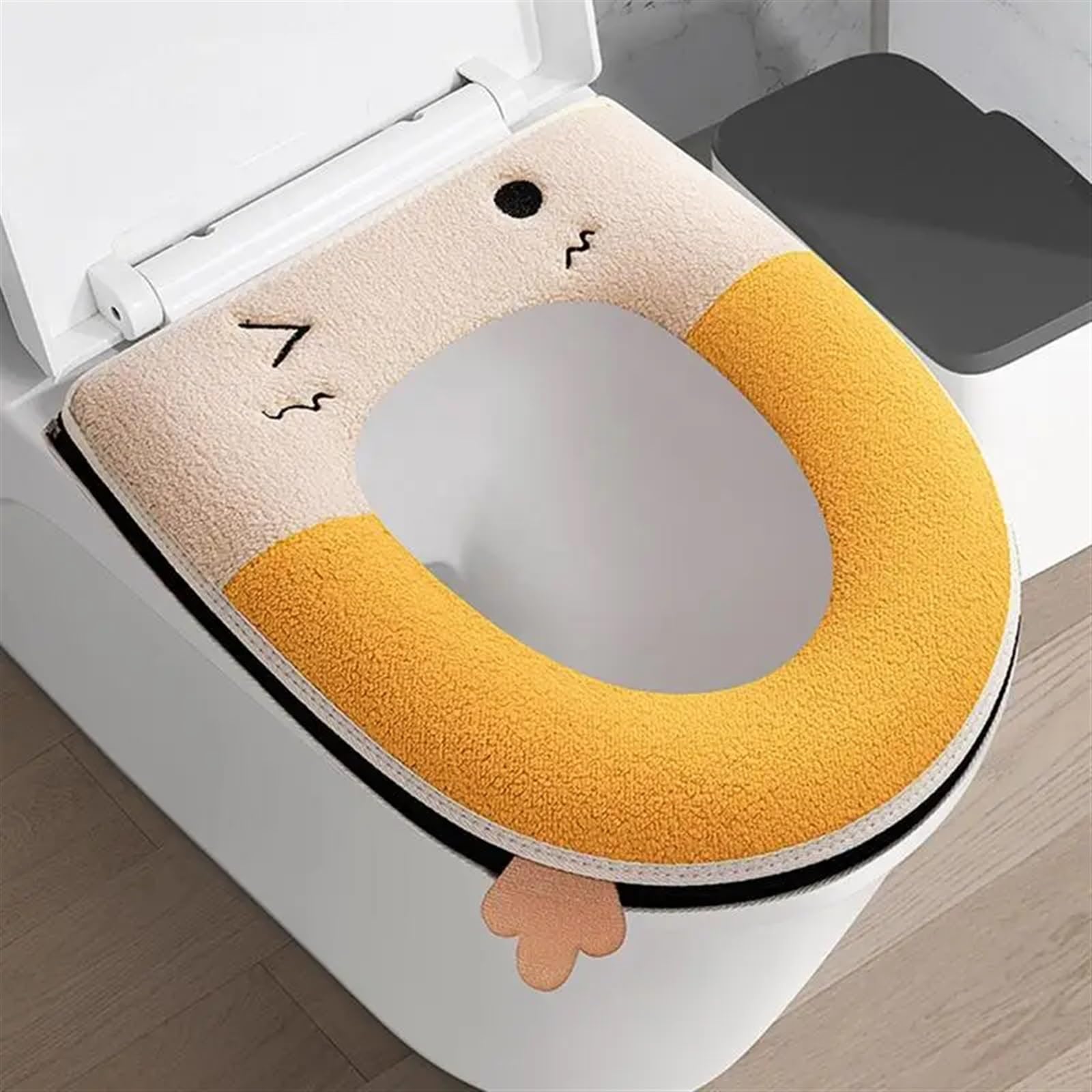 Universal Winter Warme Wc Sitz Abdeckung Wc Sitz Mit Griff Zipper Wc Kissen Verdicken Sitz Matte Badezimmer Aceesories (Size : E)
