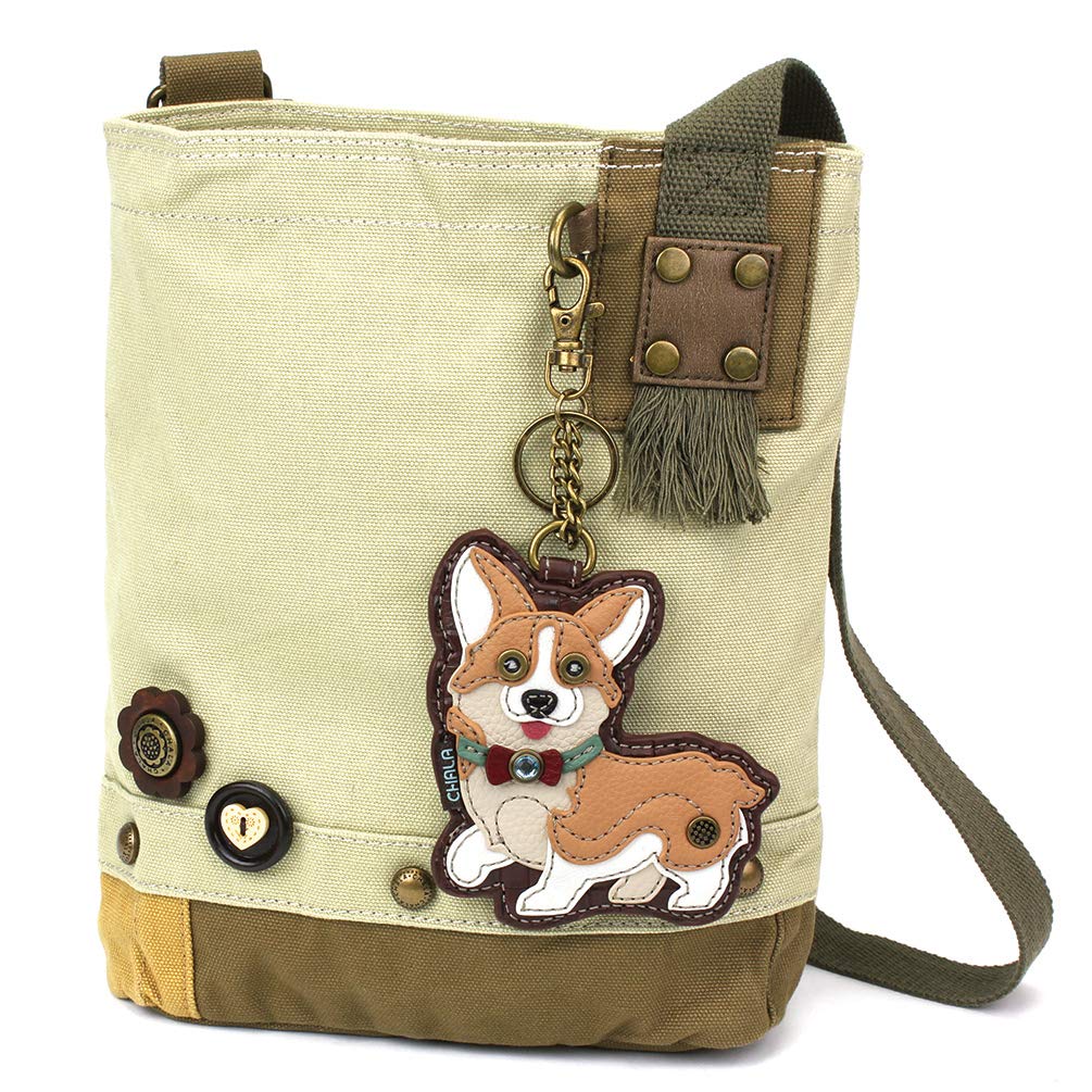 CHALA Patch Cross-Body Women Handbag, Canvas Messenger Bag Olive, Metal Charming Cross - Oliv, Medium — view 76
