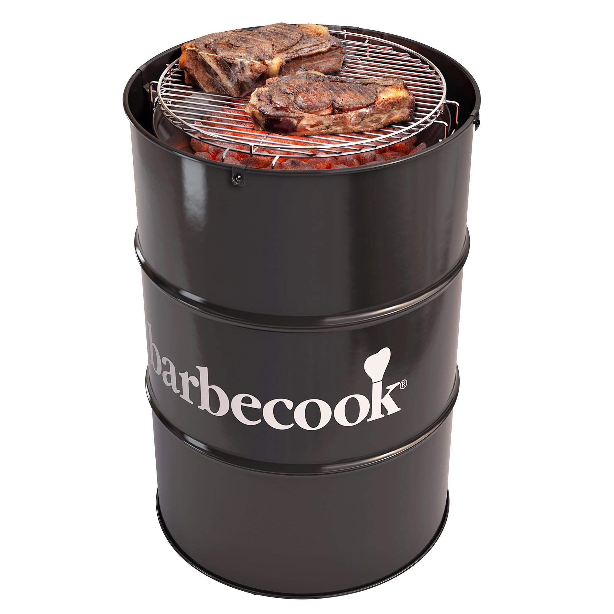 Barbecook Edson Barbecue a Carbone, Barbecue a Legna Senza Macchie di Ruggine, Anche Come Tavolo, Nero, 60 x 60 x 90 cm