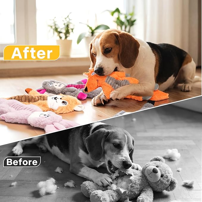 Juguetes para Perros Pequeños, Pack de 5 Sin Relleno con Chirriador y Papel Crujiente miniatura 3