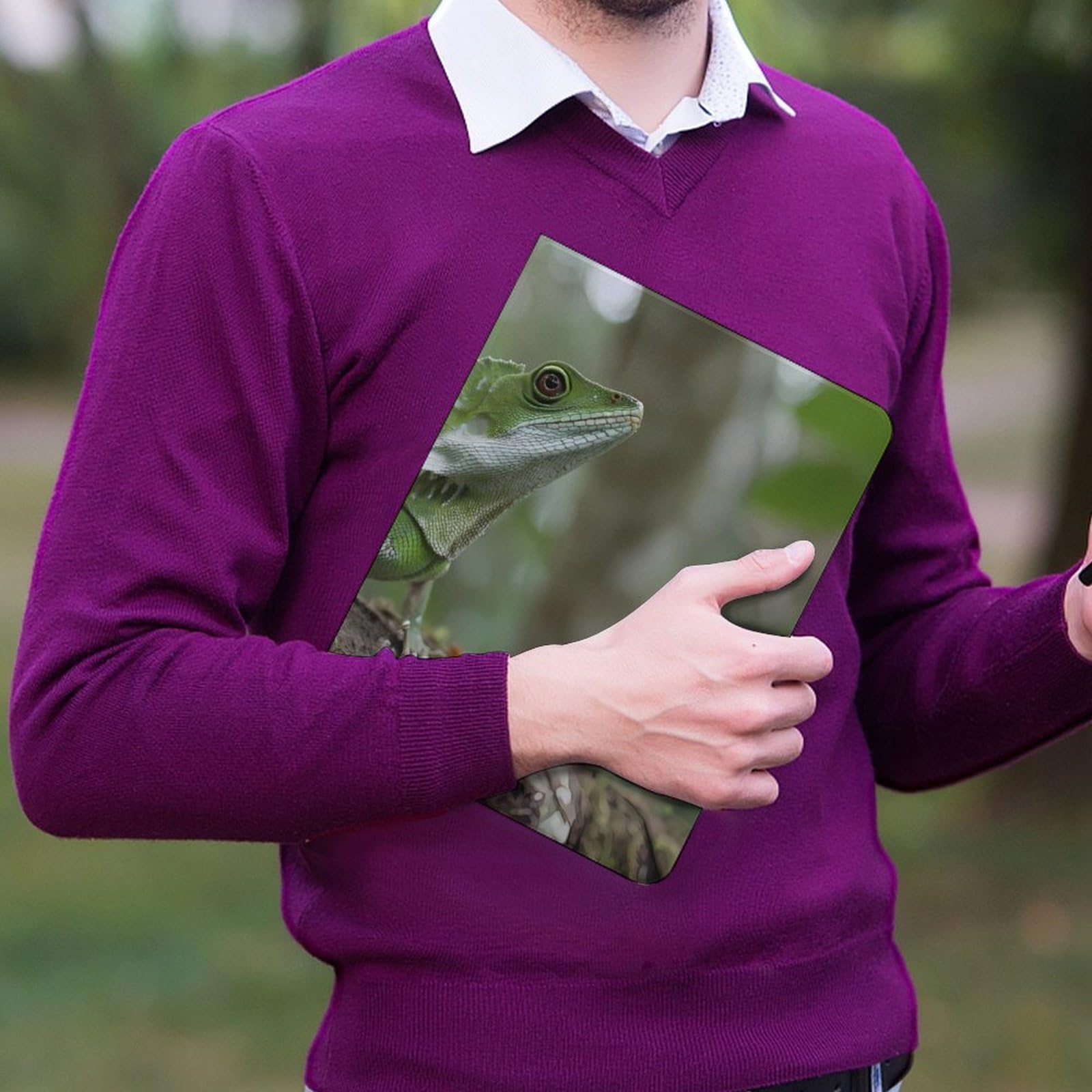 Green Dragon Lizard Lustige Tablet-Hülle Kompatibel mit iPad 2020 (10,2 Zoll) Persönlichkeit Schutzhülle mit Stiftschlitz