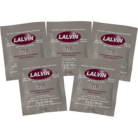 5x Lalvin 71B-1122 Nouveau Style Wine Yeast 5g Homebrew Wine Making 4.5L-23L