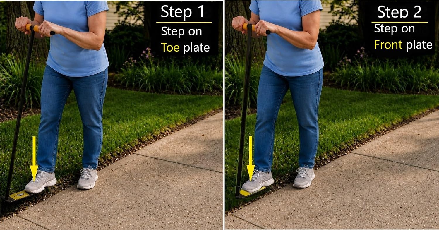 Garden Edger, Edger Lawn Tool, Manual Lawn Edger Tool, Heavy Duty Steel Garden Edger, Edging Tool for Landscaping, Full 12-Inch Cut, Alternative to Half Moon Edger, Lawn Edger image 3